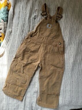 Carhartt Kids Brown Tan Duck Canvas Overalls